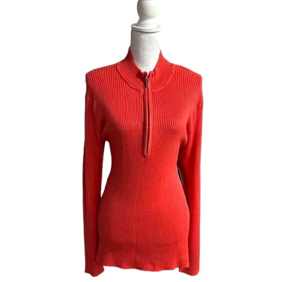 Boston Proper Soft Ribbed Half Zip Up Sweater Blouse Tunic NWT - XL - Picture 3 of 16